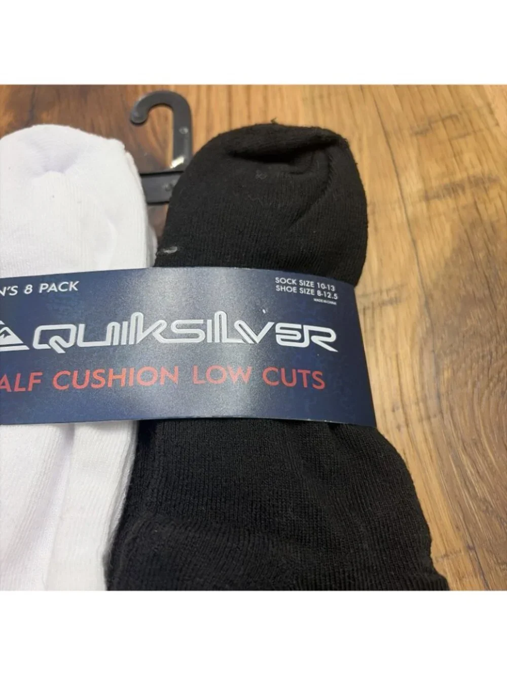 Men’s Quicksilver 8 Pack Half Cushion Low Cut Socks New 10-13